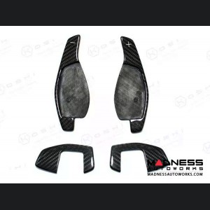 Audi RS3 Steering Wheel Paddle Shifters - Carbon Fiber w/ Red Candy Accent